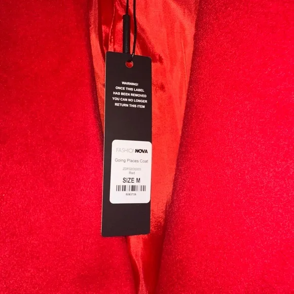 Fashion Nova Vibrant Red Coat - Picture 2 of 3